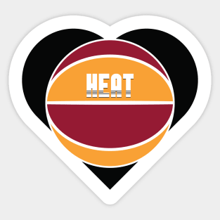 Heart Shaped Miami Heat Basketball Sticker